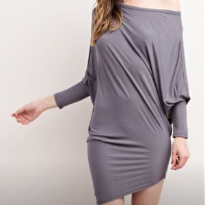 Asymmetrical Off The Shoulder Kimono Style Dress